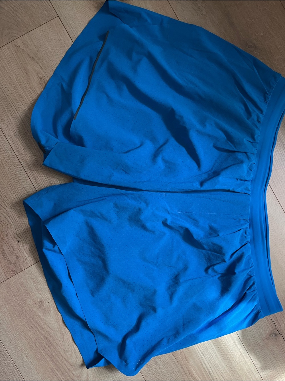 Lululemon Men's Fast and Free Mid-Rise Lined Shorts in blue.
